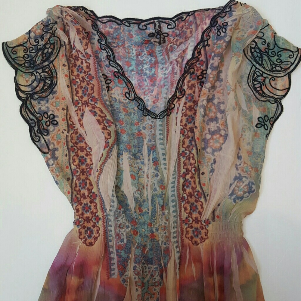 Colorful sheer top
